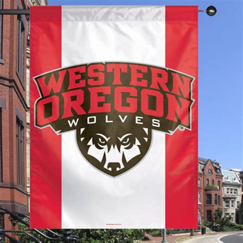 Western Oregon Wolves 27 X 37 Vertical Banner Redwhite