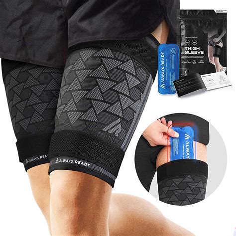 Always Ready Thigh Compression Support Sleeve Per Pack With Hot Cold Gel Pack For