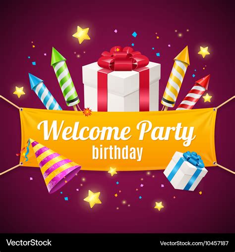 Welcome birthday card Royalty Free Vector Image