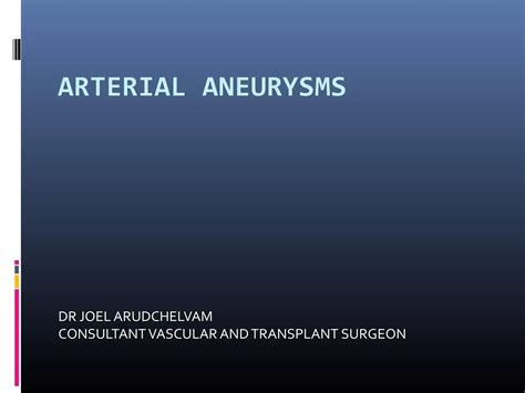 Aneurysms Ppt