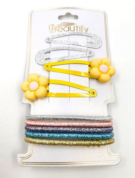 Комплект заколок и резинок для волос 9 шт. - купить с доставкой по ...