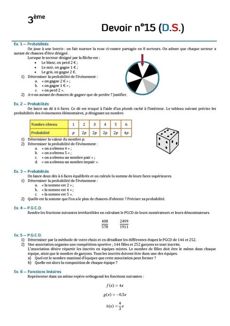 imprimer Exercices De Maths 3Ème Images Bts cpi