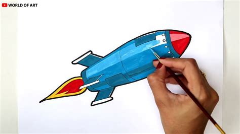 Rocket Drawing Easy And Simple How To Draw A Space Rocket Youtube