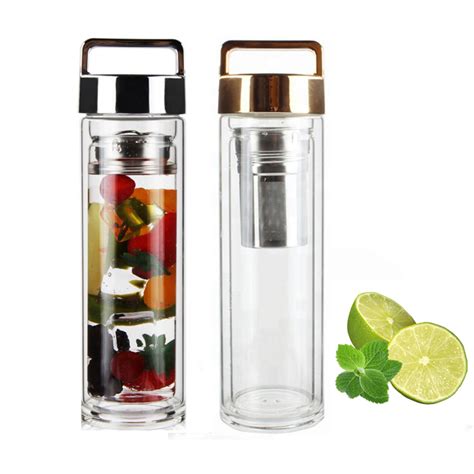 Wholesale Double Wall Insulated Borosilicate Glass Water Bottle