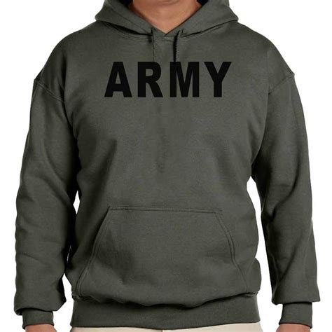 Officially Licensed Us Army Hooded Sweatshirt With Army Text Apparel