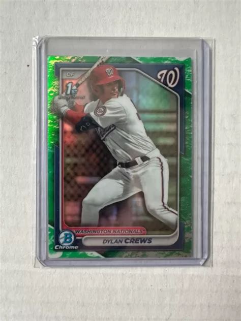 2024 BOWMAN CHROME Dylan Crews Bowman 1er réfracteur de lueur lunaire