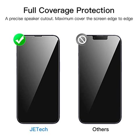 Jetech Full Coverage Screen Protector For Iphone 14 61 Inch 9h Tempered Glass Film Case