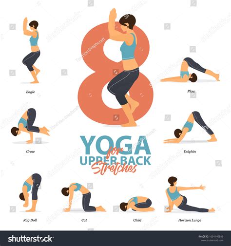 Infographic 8 Yoga Poses Upper Back Stock Vector (Royalty Free ...