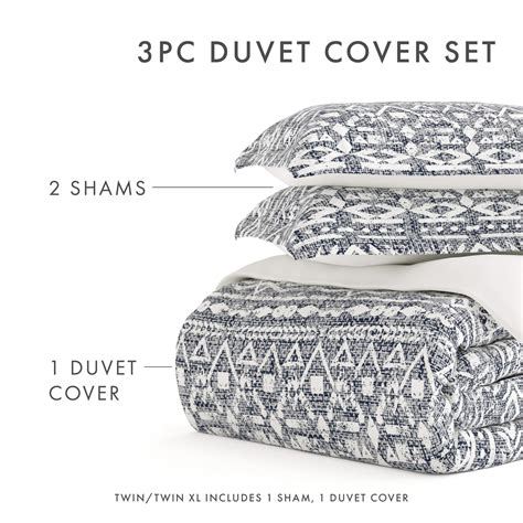 Buy Modern Rustic Pattern 3-Piece Reversible Duvet Cover Set | LINENS ...