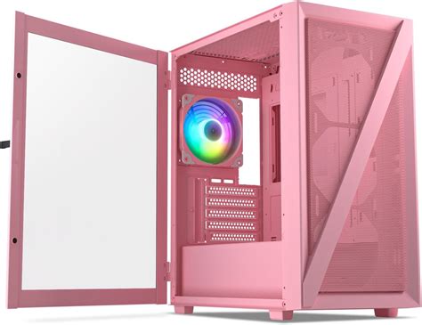 Vetroo M Pink Compact Computer Case Micro Atx Mini Itx Type C Ready