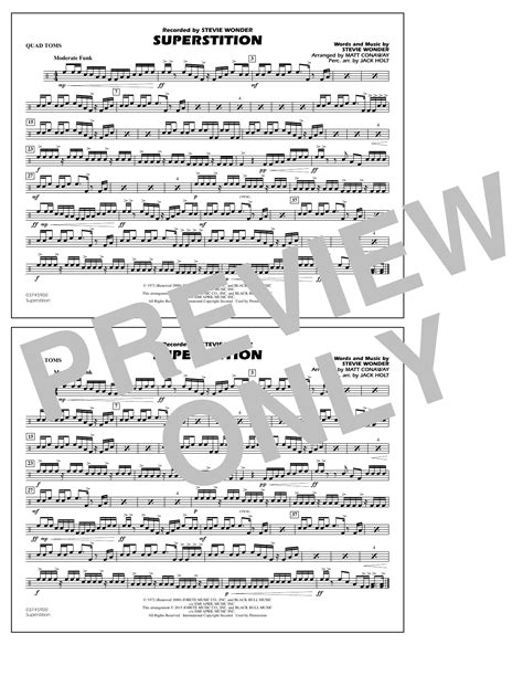 Superstition Quad Toms By Matt Conaway Sheet Music For Marching Band