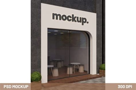 Store Facade Logo Mockup Graphic By Mockthethics Creative Fabrica