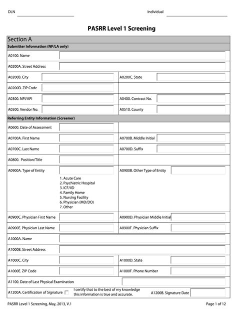 Form Tx Pasrr Level Screening Fill Online Printable Fillable