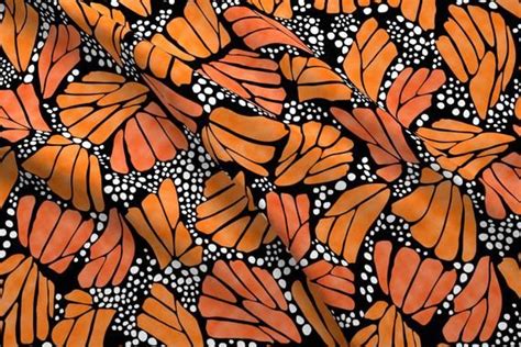 Orange Monarch Butterfly Fabric Orange Monarch Butterfly By Etsy