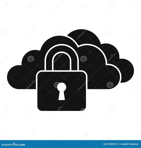 Locked Data Cloud Icon Simple Vector Computer Lock Stock Vector