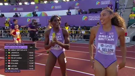 Watch Team Great Britain NI Takes Heat 1 Of Women S 4 100m Relay With