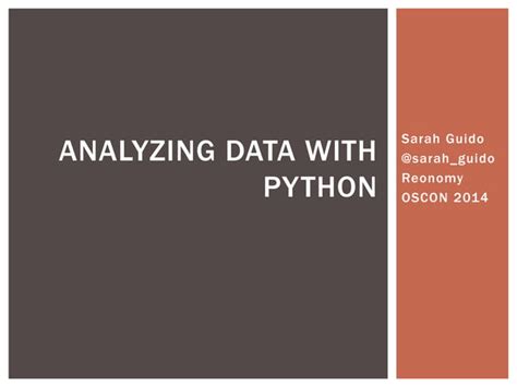 Analyzing Data With Python Ppt