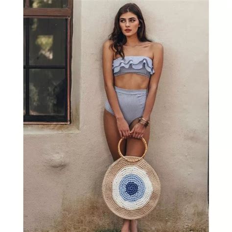 Paris Pearle Swim Set Sail Striped Strapless High Waisted Bikini