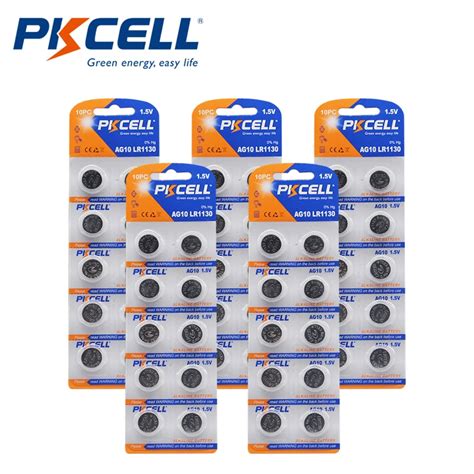 Pkcell Pc Ag Lr Alkaline Button Batteries Mah Capacity V