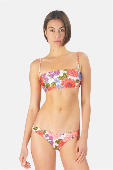 Buy Zimmermann Poppy Bandeau Bikini Swimwear Crimson At 57 Off