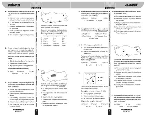 Yönerge KPSS Coğrafya İlelebet 21 Deneme Dijital Çözümlü Yönerge