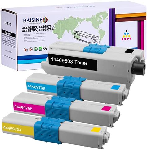 BAISINE 4 Pack Toner Compatible Oki MC362 For Oki MC362 MC362dn C531dn