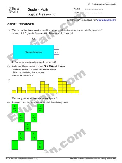 Class Logical Reasoning Pdf Worksheets Library