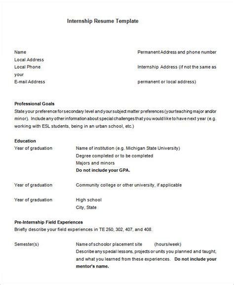 17 Best Internship Resume Templates To Download For Free Wisestep