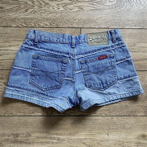 Zana Di Low Rise Patchwork Denim Shorts Size 1 25 Depop