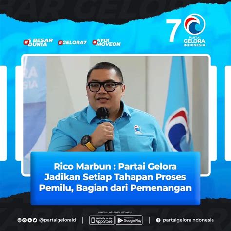 Rico Marbun Partai Gelora Jadikan Setiap Tahapan Proses Pemilu