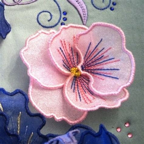 Pansy D Organza Machine Embroidery Design In Flower Machine