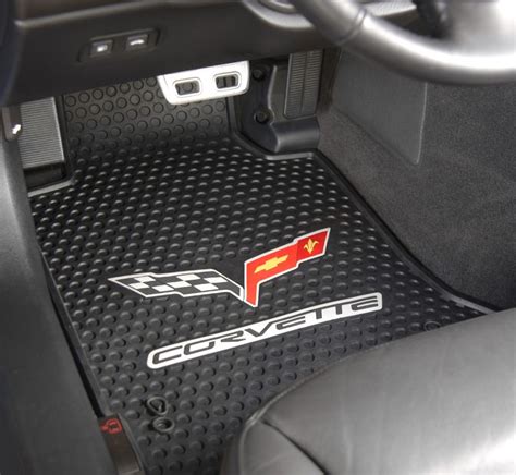 C6 Corvette Signature Floor Mats Rubber Wlogo