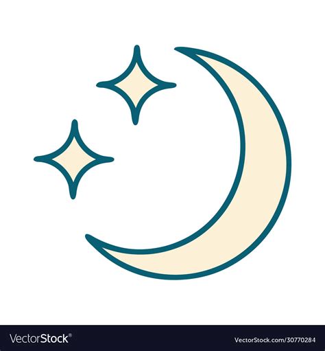 Tattoo Style Icon A Moon And Stars Royalty Free Vector Image