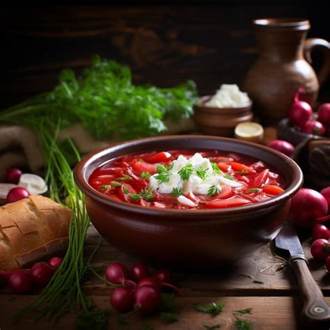 Premium Photo Traditional Ukrainian Borscht