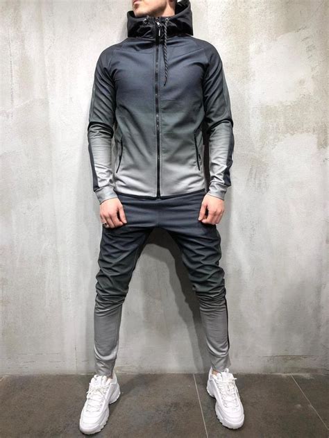 Dip Dye Tracksuit Sweatpant Hoodie Sweater Gray 4188 Mens Tracksuit