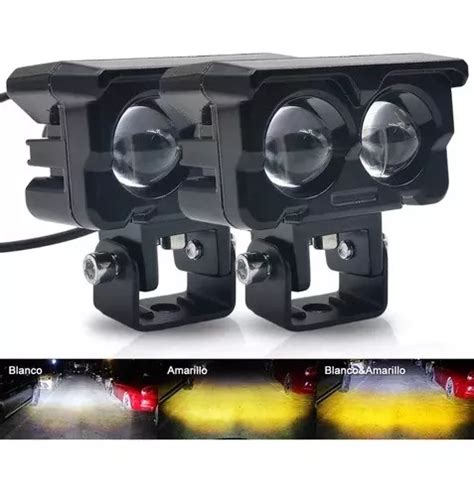 2pzs Faros De Lupa 160w Doble Color Spot Luz Para Auto Moto Meses Sin