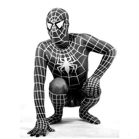 black spiderman costume suit for men