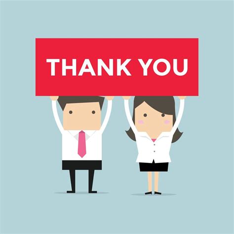 Businessman And Businesswoman Holding Thank You Sign 3781045 Vector Art At Vecteezy