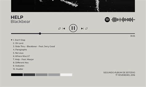 Quadro Moldura Spotify Blackbear Help Elo Produtos Especiais
