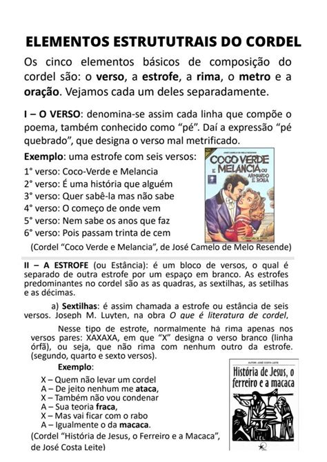 ESTRUTURA DO CORDEL Rimas Poema de cordel Avaliação de ensino religioso