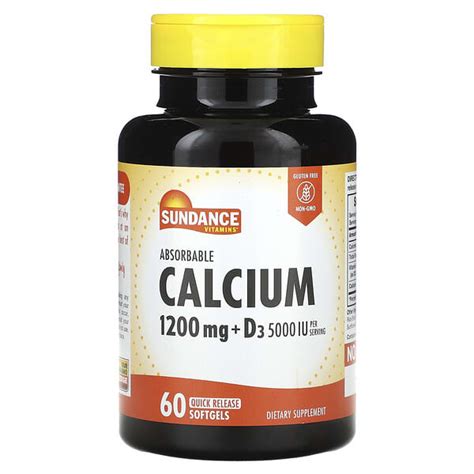 Sundance Vitamins Absorbable Calcium D3 60 Quick Release Softgels