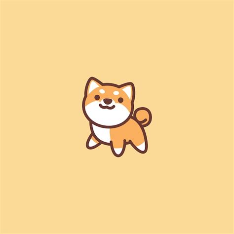 Premium Vector | Cute shiba inu dog cartoon icon