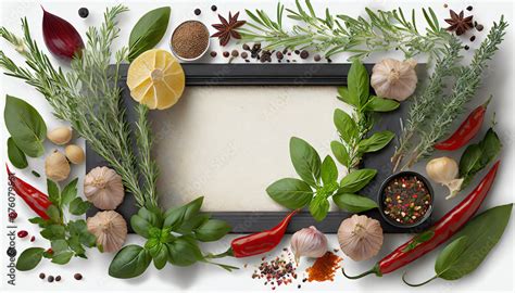 Frame Border Png Food Design Element Spices And Herbs With Real