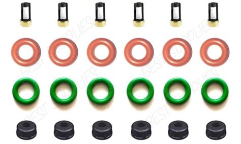 Fuel Injector Orings Filters Caps Repair Service Kit For Ford DENSO