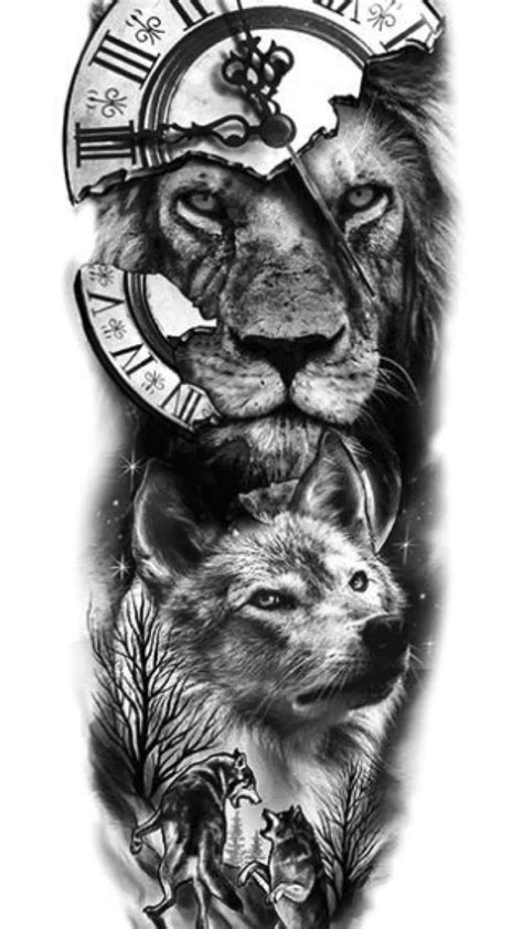 Clock Tattoos For Men And Women Lion Tattoo Sleeves Wolf Tattoo