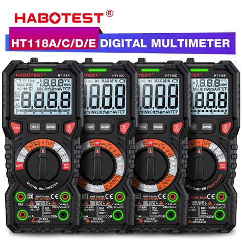 Habotest Ht Digital Multimeter Ture Rms Auto Range Ncv Hz V Ac