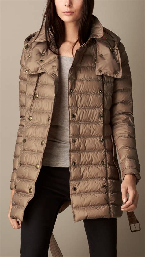 Burberry Downfilled Puffer Jacket In Brown Lyst