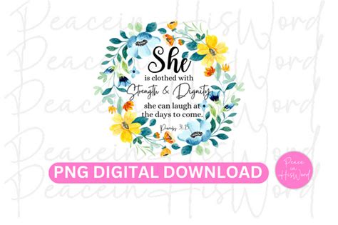 Proverbs 31 25 PNG Bible Verse PNG Graphic By Pmjkush Creative Fabrica