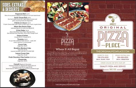 Menu At The Original Pizza Place Pizzeria Marietta