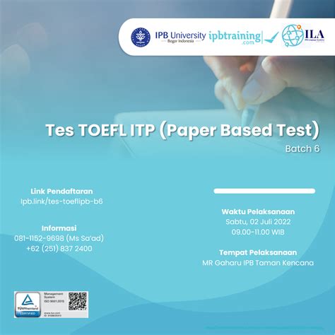 Ipb Training Tes Toefl Itp Paper Based Test Batch 6